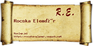 Rocska Elemér névjegykártya