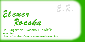 elemer rocska business card